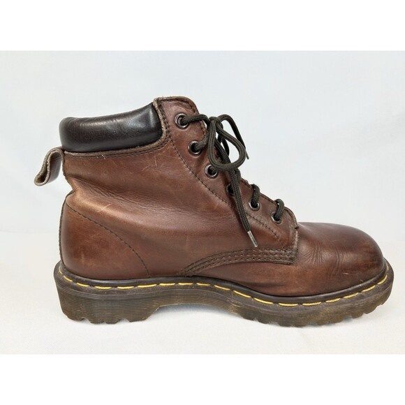 Vintage Dr Doc Martens England Womens Boots Size 8 Brown Leather Combat - Picture 7 of 10